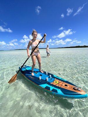 Paddle boarding at the sandbar