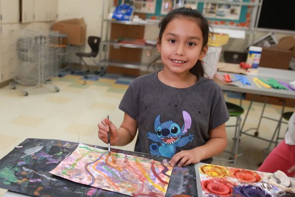 Shoally Creek Elementary School Student Enjoying Art Class