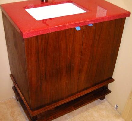 custom walnut bathroom vanity cabinet