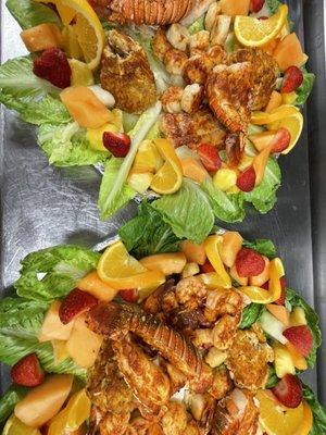 Caribbean seafood combo