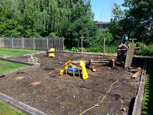 Playset demolition and removal