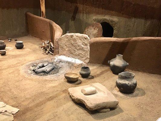 In the museum you will see a life-size reproduction of a pueblo including items used by the Ancestral Puebloans.