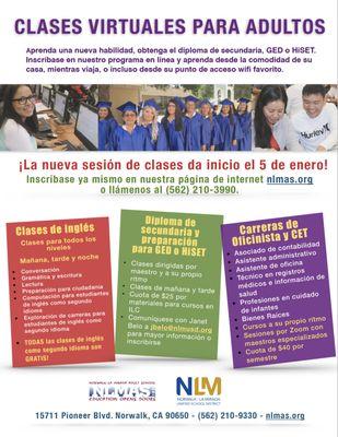 La nueva sesión de clases da inicio el 4 de enero.