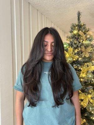 Long layers haircut