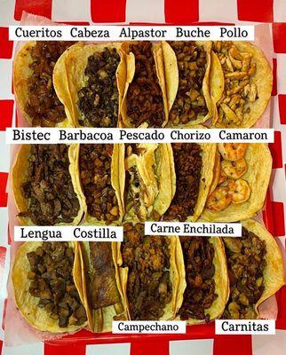 Taco menu