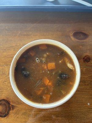 Lentil and mushroom soup