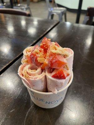 strawberry rolled ice cream