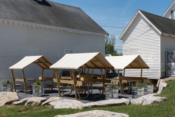 Outside seating at the Southport General Store and Barn