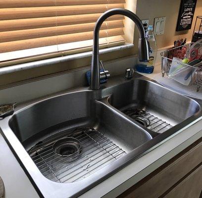 We installed this sink and water filter ourselves because Unique wanted $1,526 to put in a $300 sink. Nope