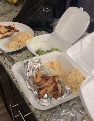 Chicken and rice (quesadilla on the side)