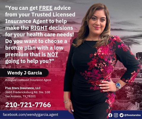 You can get FREE advice from your Trusted Licensed Insurance Agent to help make the RIGHT decisions for your health care needs! Call Me!