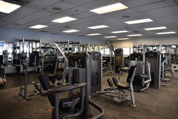 Work out machines inside Dimensions Fitness Center