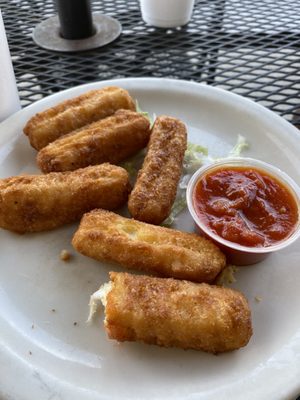 An order of cheese sticks minus one bite :-)