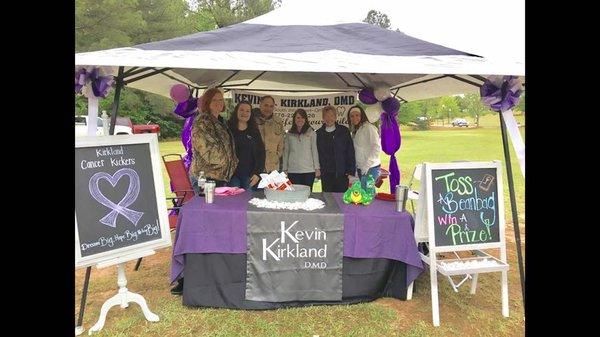 Dr. Kirkland and some of our lovely staff volunteering at Spalding Countys 2017 Relay for Life event