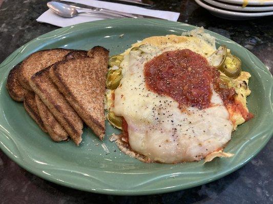 Barcelona omelette with wheat toast