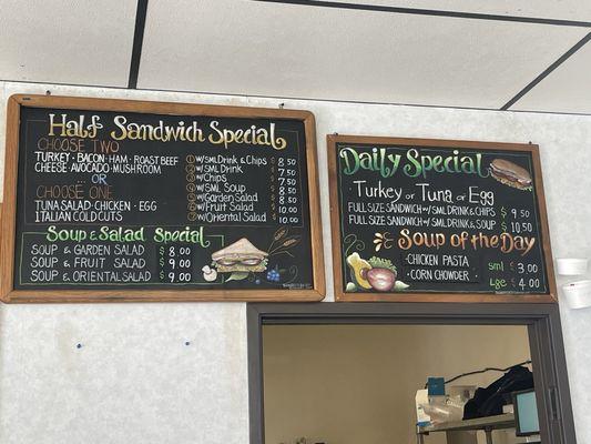 Menu board as of 3/14/2024