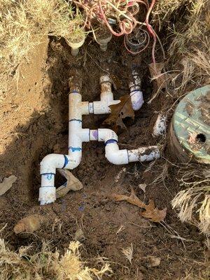 Water Irrigation system being repaired