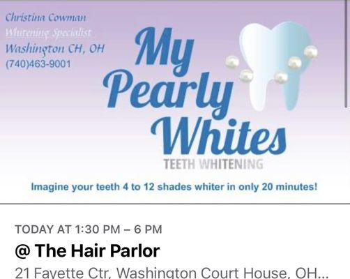 Hair Parlor Teeth Whitening Party