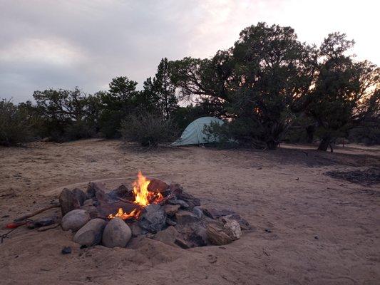 Sunset from our campsite at Mountainview Campground, Aztec, NM