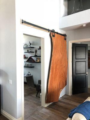 Imported south american hardwood made into a barn door