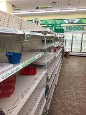 Empty shelves.