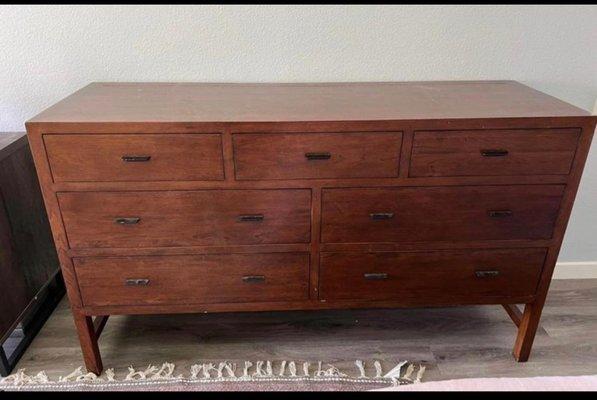 Dresser Refinishing Before.