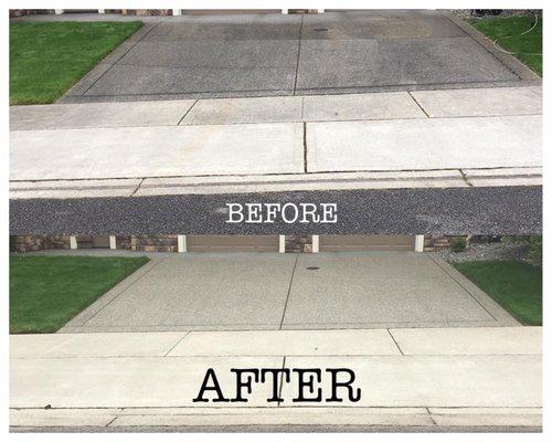 Driveway Pressure Washing  Before & After