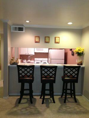 View of kitchen from living room