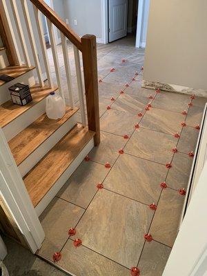 This is a basement tile floor i liked how they picked out 2x2 tiles cane out great!