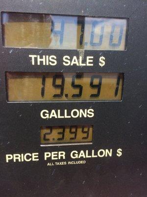 Fill up truck at $2.39  just now