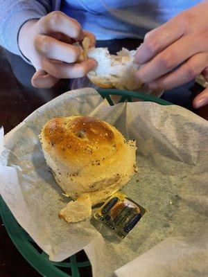 Complementary garlic bread