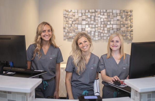 Our Front Line Ladies are ready to welcome you at Larimar Med!