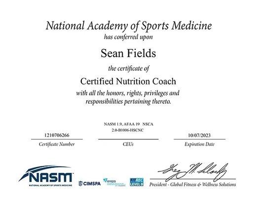 Certified Nutrition Coach