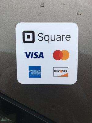 Square POS system except all major credit/debit cards