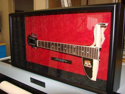 Hard Rock Cafe guitar smashing ceremony Shadowbox