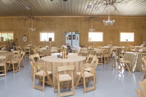 indoor space is perfect for getting the party started!  Amenities with heating and air, indoor restroom.