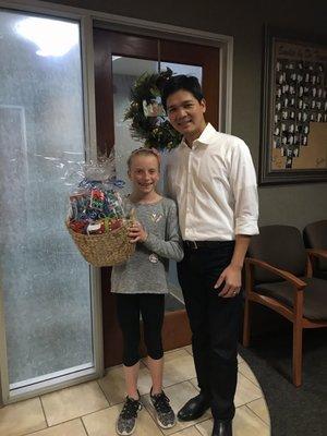 I love this orthodontics office! Dr. Truong is so good with my kids. Also, my daughter won the Christmas raffle! Thanks again