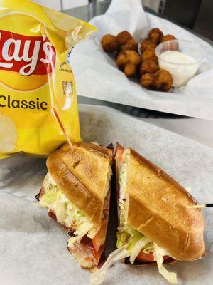 Italian sub. Breaded mushrooms