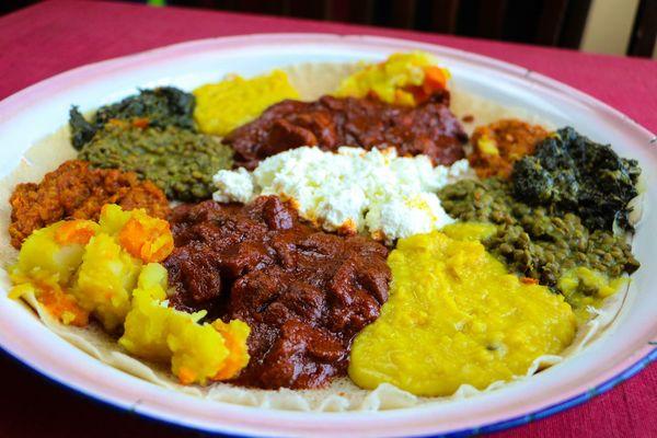 Altaye Ethiopian Catering Special Combination with Chicken and Lamb