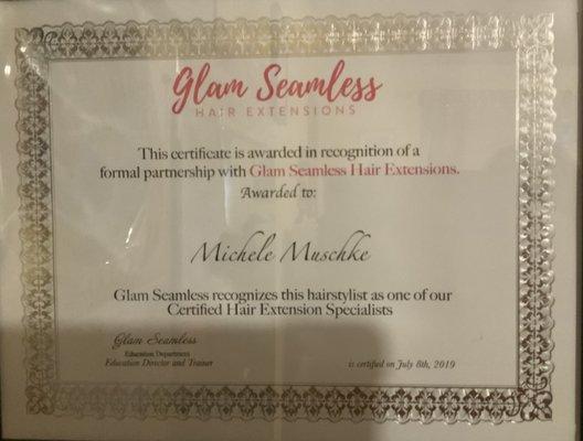 Certificate for Glam Seamless Certified