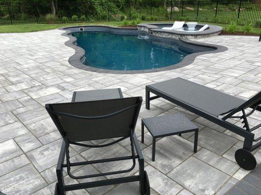 Swimming pool and paver pool deck