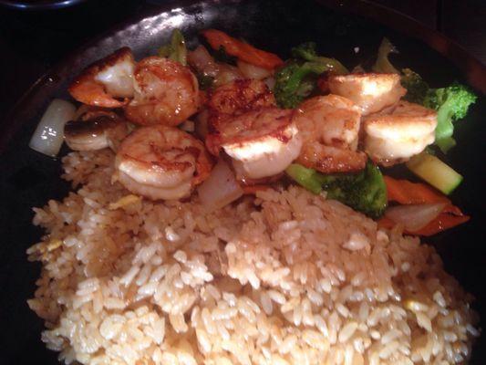 Jumbo Shrimp with rice and vegetables