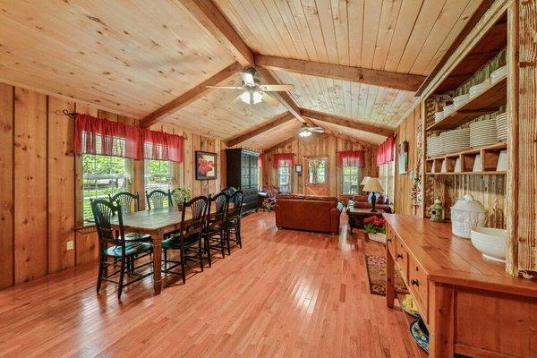 Farm house dining and common areas.