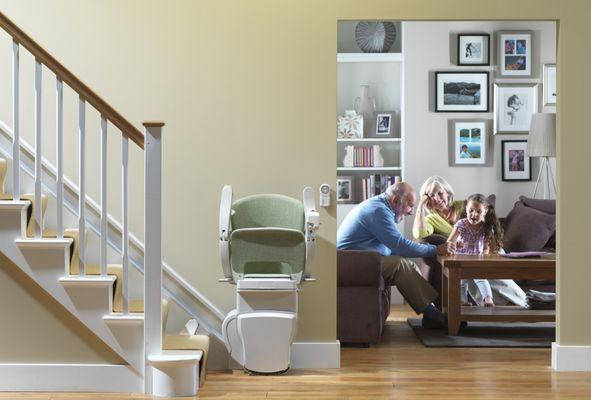 Folds for easy storage and maximum stair accessibility when not in use