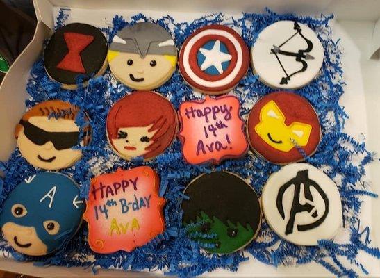 Avenger cookies for my daughters birthday