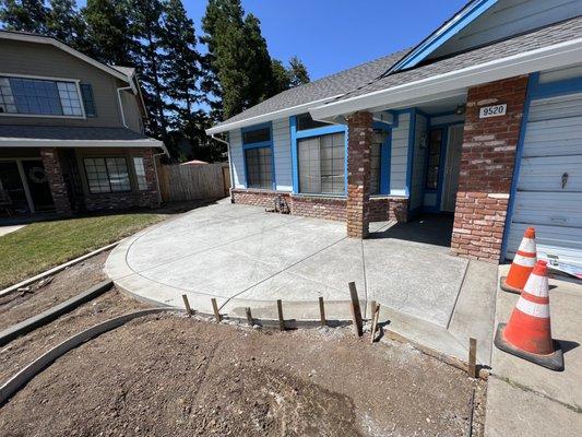 Stamped concrete patio