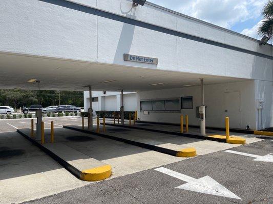 A former Bank of America drive thru.