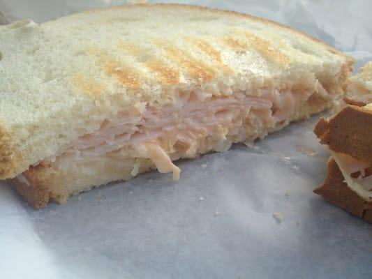 Turkey Reuben panini with sauerkraut and Thousand Island dressing