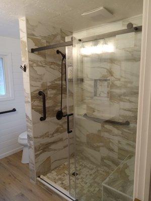 Porcelain Tile Walk-in Shower