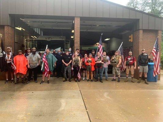 9/11 Ruck March while passing by Springfield Fire Fighters Station 32.